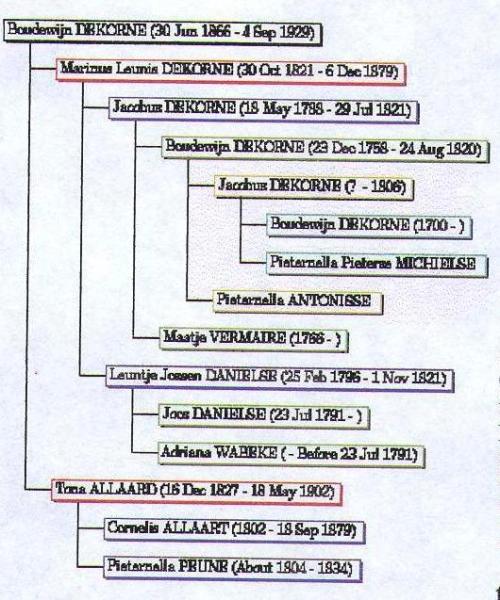 Other Dekorne family tree