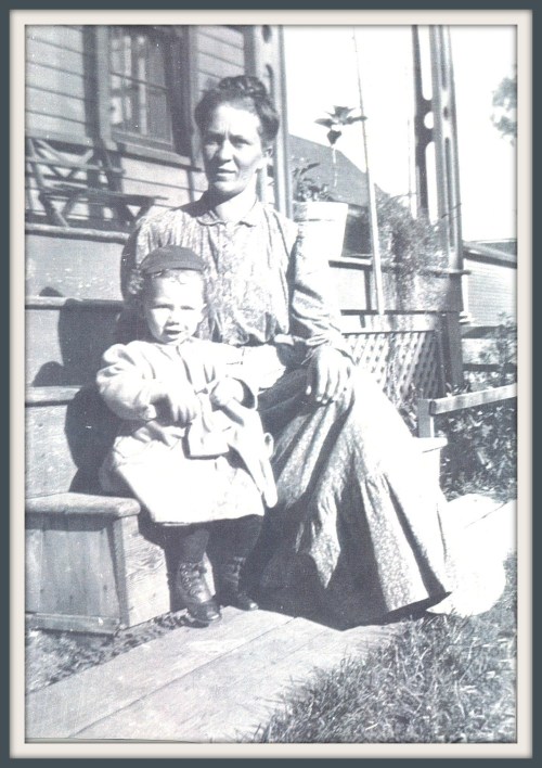 Cora Wilhelmina DeKorn Zuidweg and her son Adrian Zuidweg Kalamazoo, Michigan circa 1910