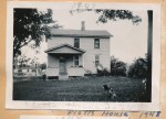 Plott house 1948 with dog spot and Jeanne&nbsp;photobombing